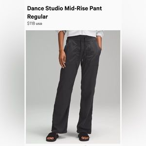Lululemon Dance Studio Mid-Rise Pant Regular. Black size 10.